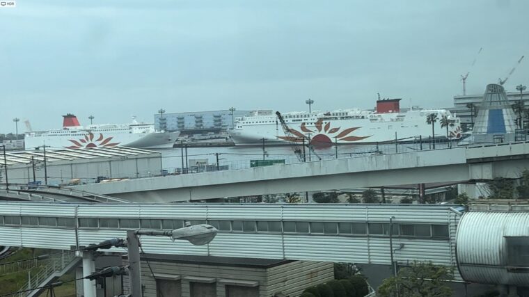 ニュートラムから撮影、大阪南港コスモフェリーターミナル