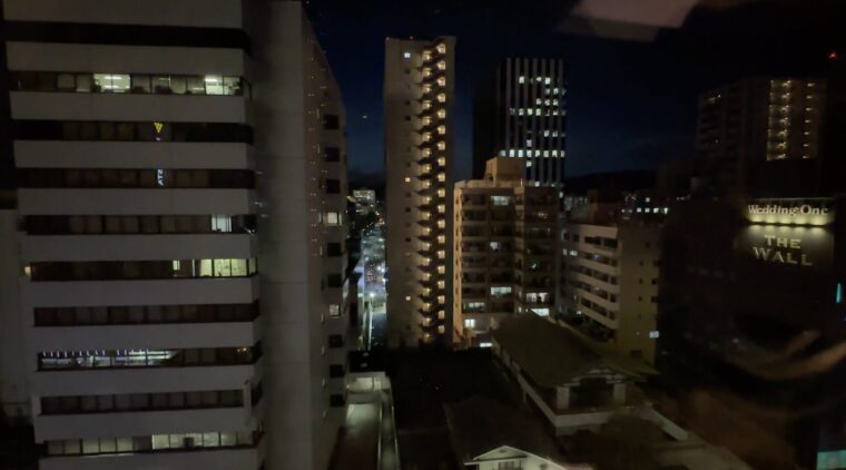 ホテル9階から見える夜景